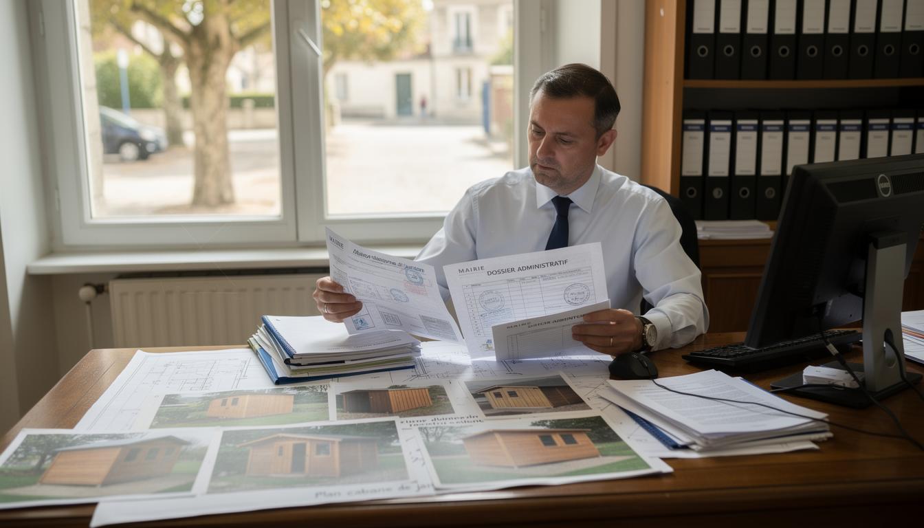 Un agent de mairie vérifie un dossier administratif